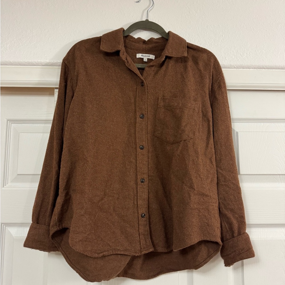 Madewell Brown Casual Button Down Shirt Relaxed Fit